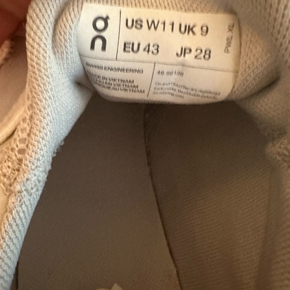 On White and Gray Athletic Sneakers with Neon Accents; W11 - Picture 5 of 5